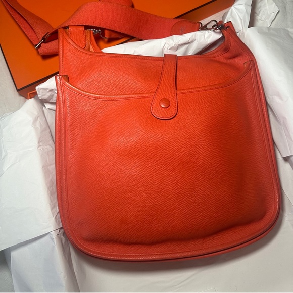 HERMES SOFT EPSOM CALFSKIN EVELYN POCHE - Picture 5 of 10